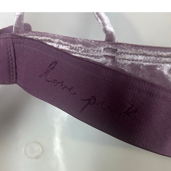 PINK Victoria’s Secret Purple Velvet Bralette size L - Picture 4 of 6